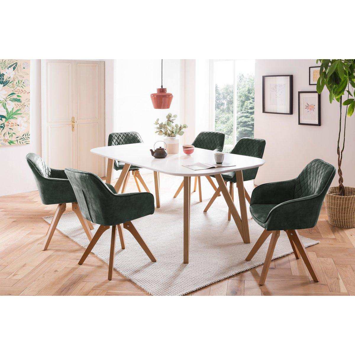 Armlehnstuhl Vintage-Samtvelours, Dunkelgrün - HomeDesign Knaus