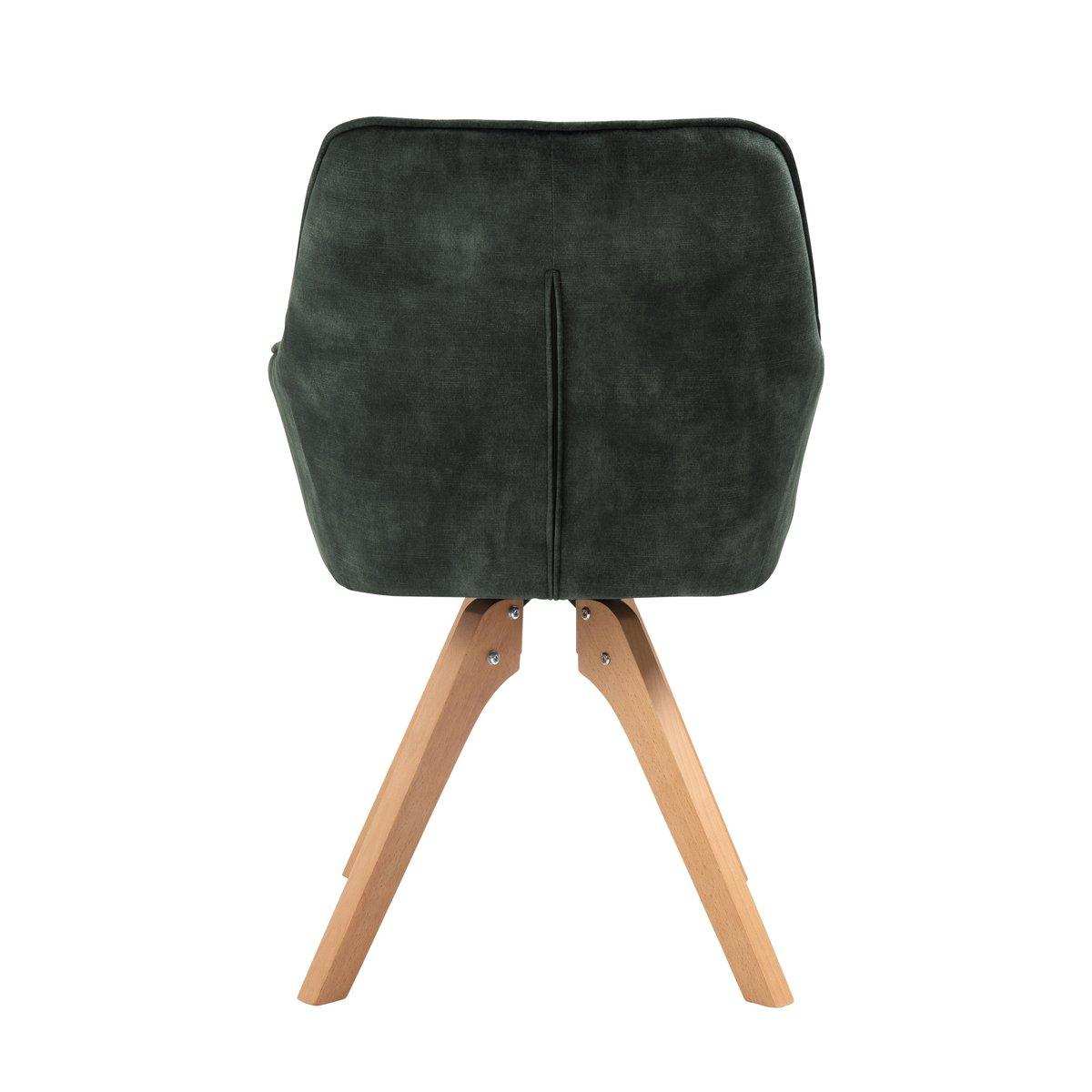 Armlehnstuhl Vintage-Samtvelours, Dunkelgrün - HomeDesign Knaus