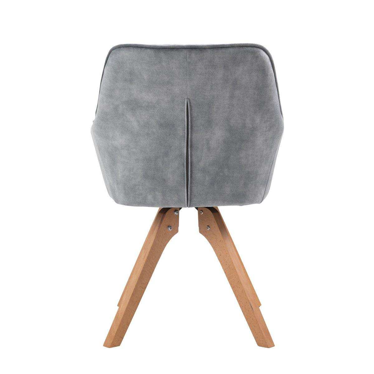Armlehnstuhl Vintage-Samtvelours, Grau - HomeDesign Knaus