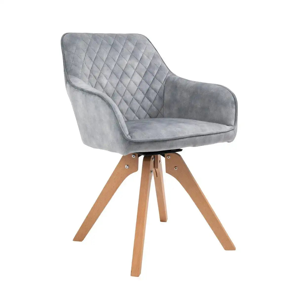 Armlehnstuhl Vintage-Samtvelours, Grau - HomeDesign Knaus