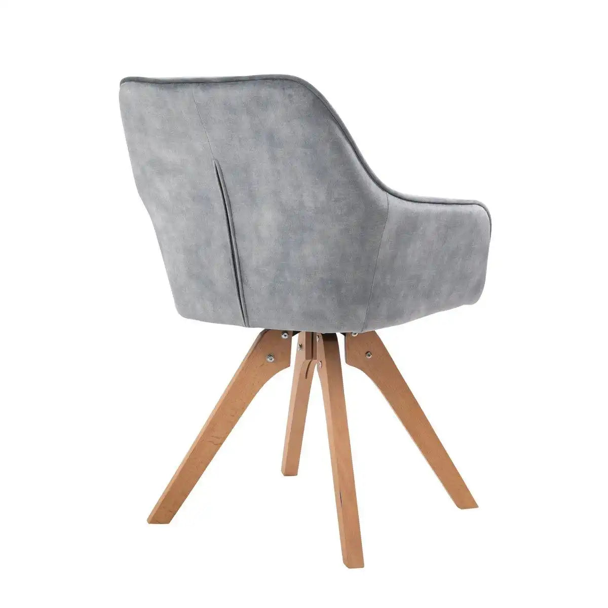 Armlehnstuhl Vintage-Samtvelours, Grau - HomeDesign Knaus