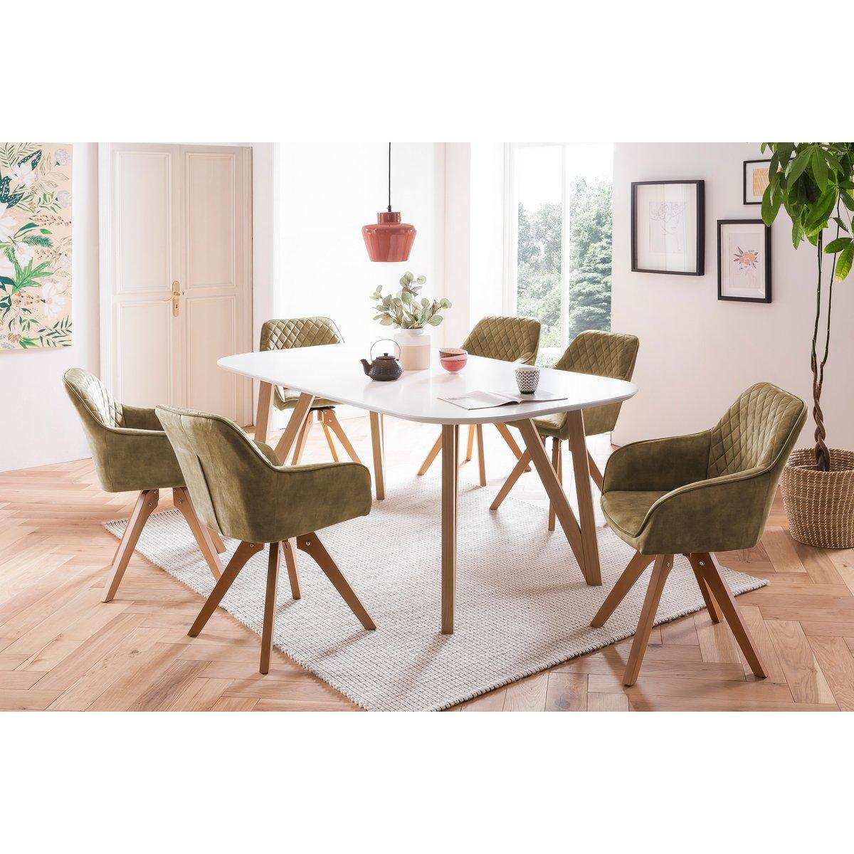 Armlehnstuhl Vintage-Samtvelours, Grün - HomeDesign Knaus