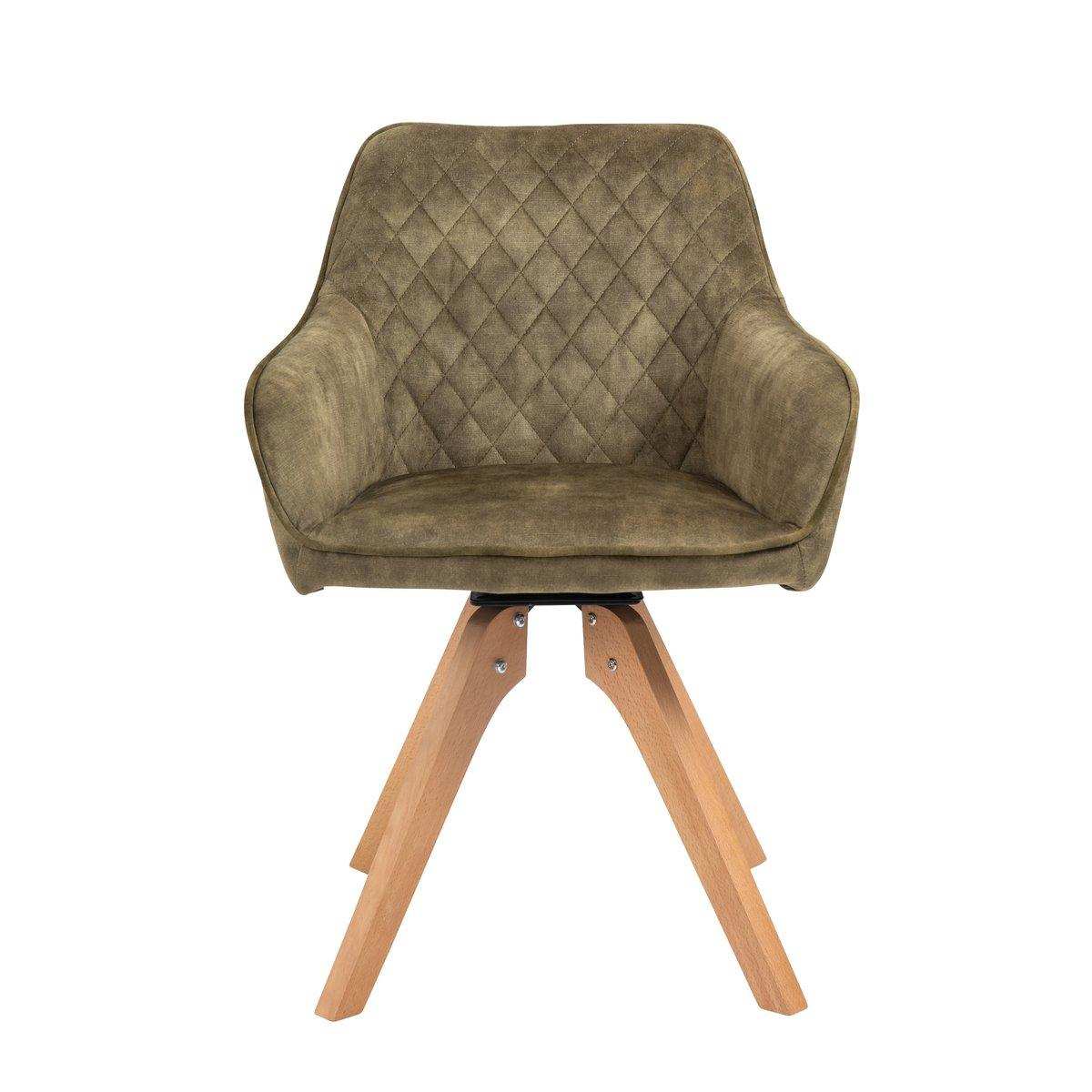 Armlehnstuhl Vintage-Samtvelours, Grün - HomeDesign Knaus