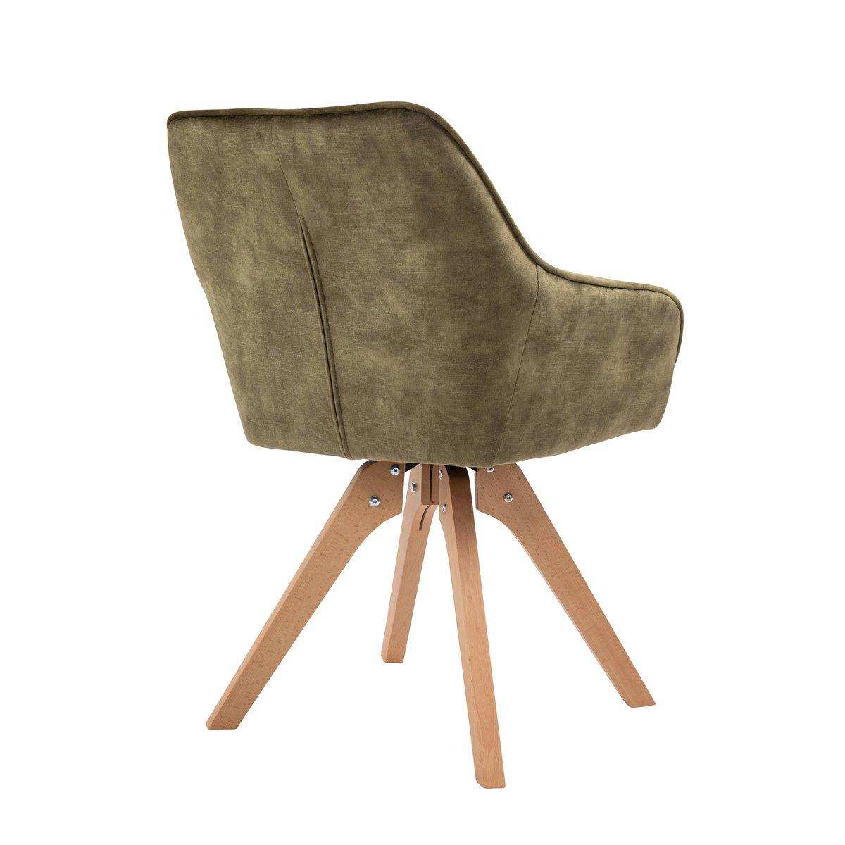 Armlehnstuhl Vintage-Samtvelours, Grün - HomeDesign Knaus