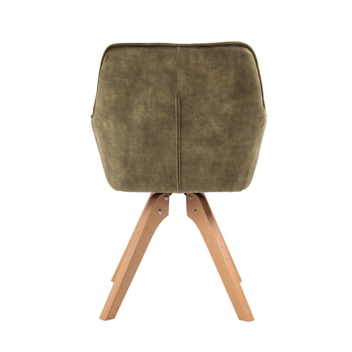 Armlehnstuhl Vintage-Samtvelours, Grün - HomeDesign Knaus