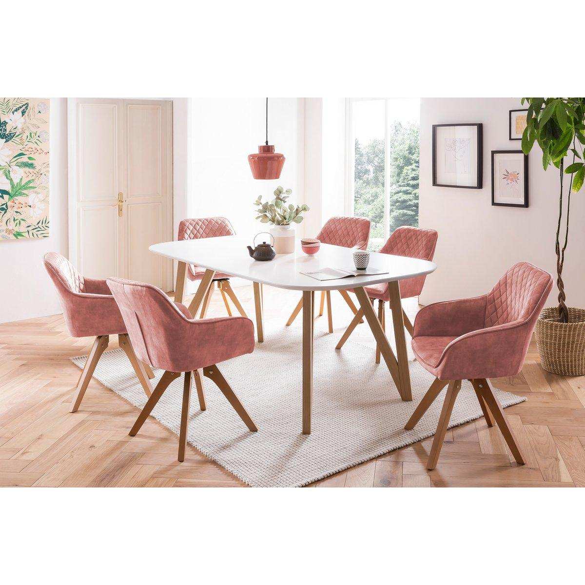 Armlehnstuhl Vintage-Samtvelours, Rose - HomeDesign Knaus