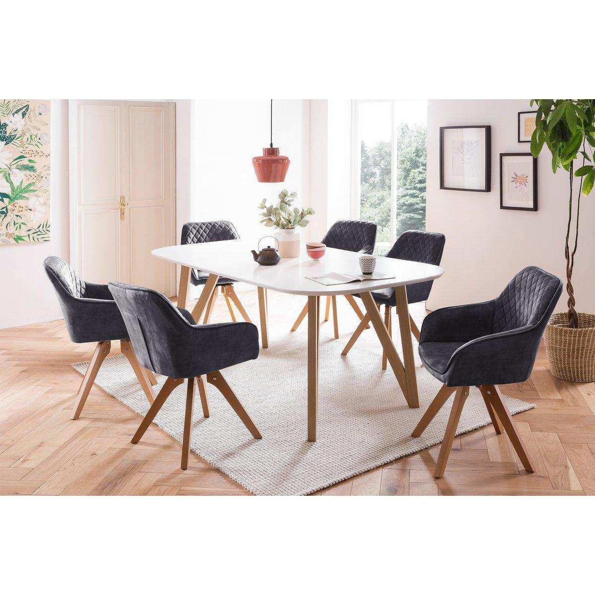 Armlehnstuhl Vintage-Samtvelours, Schwarz - HomeDesign Knaus