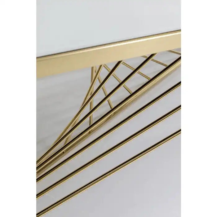ART MARBLE Couchtisch Wohnzimmertisch weißen Mamor Handgefertigt Gold - HomeDesign Knaus