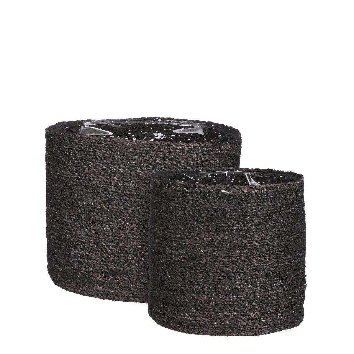 Atlantic Pflanzkorb – 2er-Set – H26 x Ø30 cm – Grau - HomeDesign Knaus