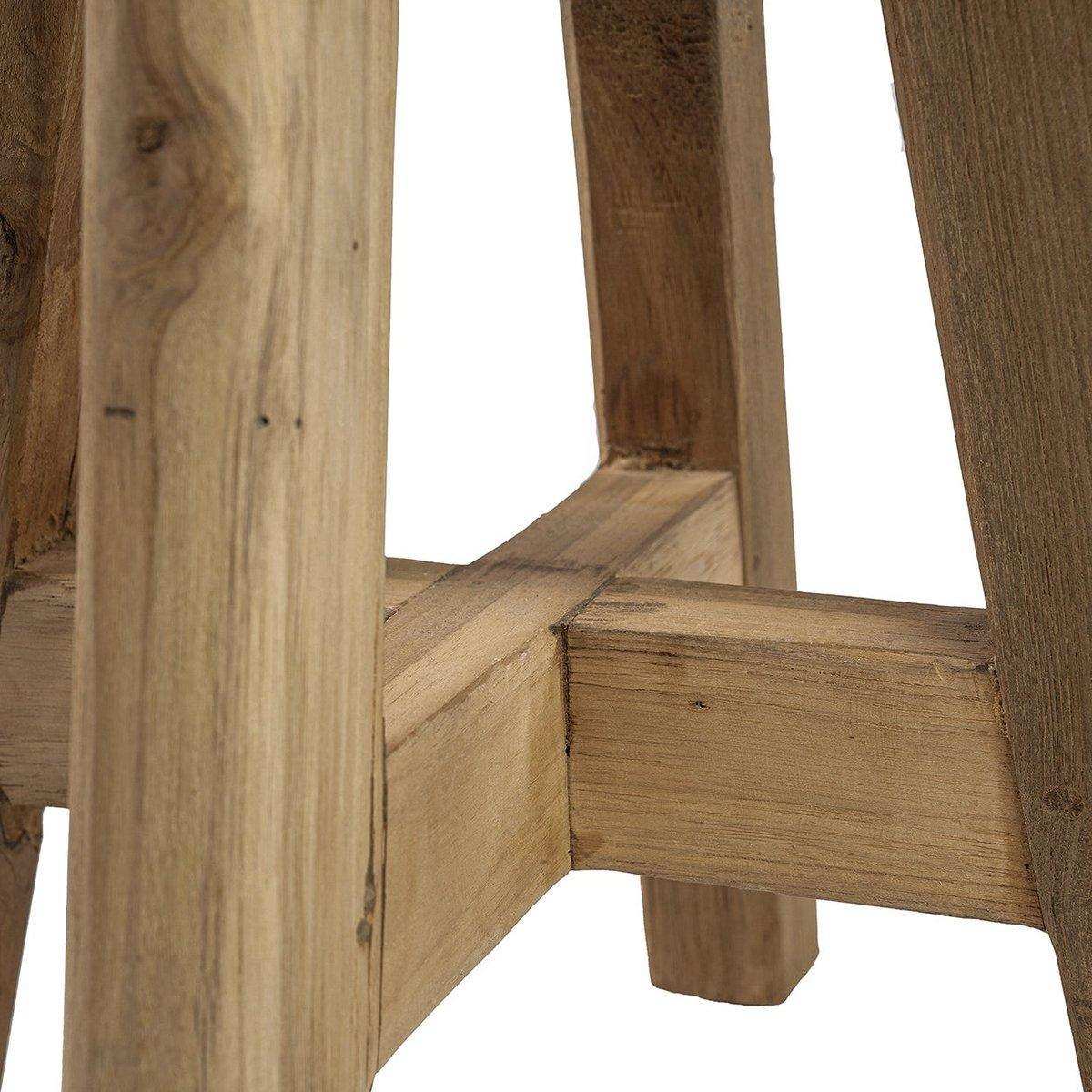 Atziri Teakholz Hocker Sitzhocker Natur handgefertigt - HomeDesign Knaus