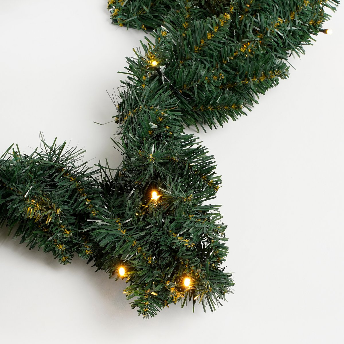 Weihnachtskranz Stern mit LED-Beleuchtung – Ø60 cm – Grün