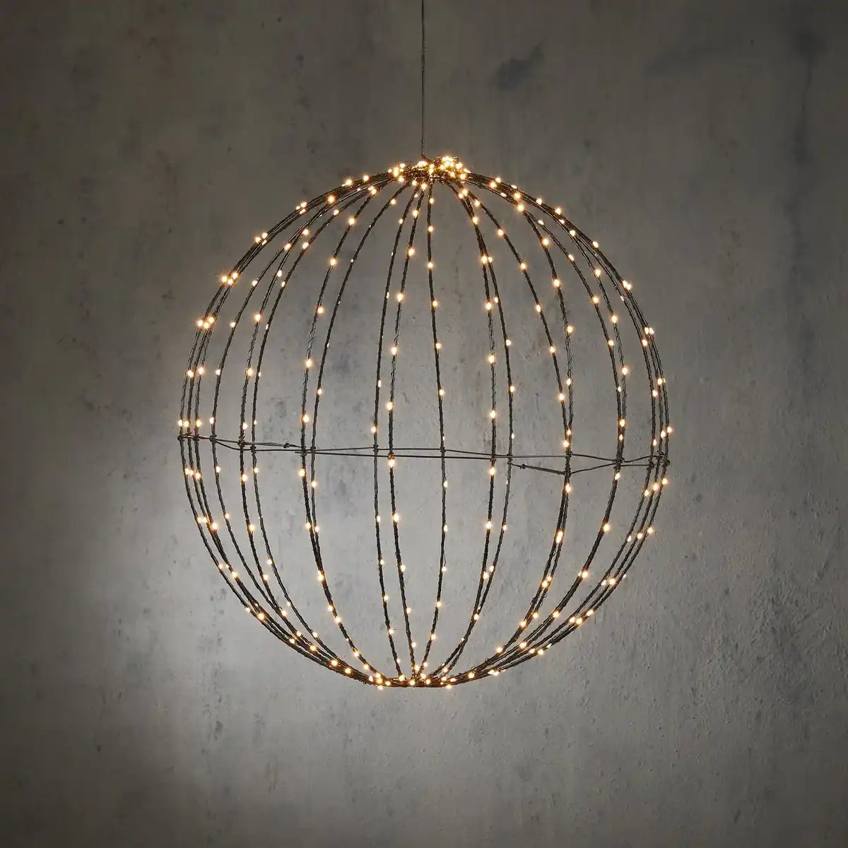 Weihnachtsbeleuchtungskugel mit warmweißen LED-Lichtern - Ø50 cm - Schwarz