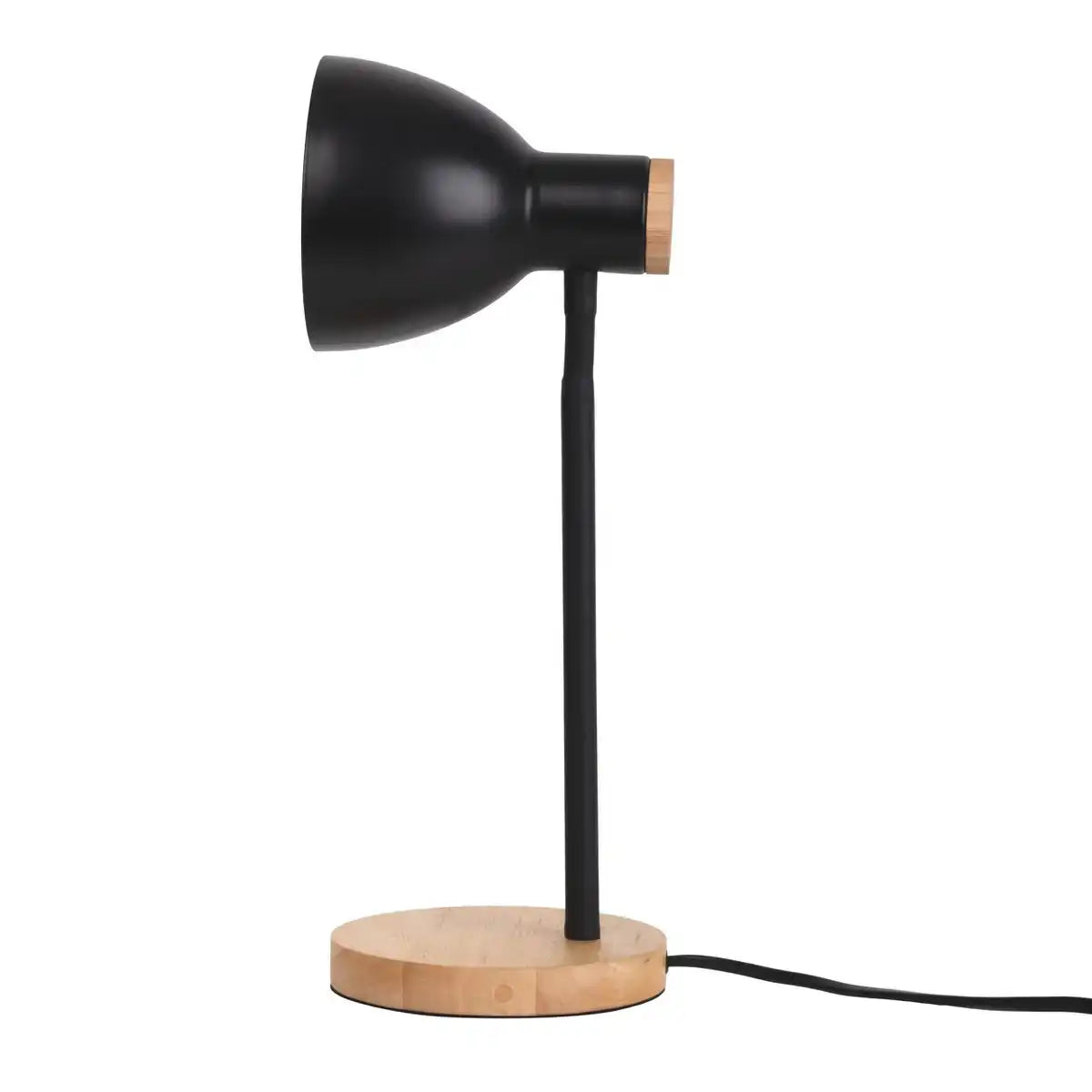 Schreibtischleuchte "MARIE" aus Metall und Holz, E14, Schwarz, 36,5 cm hoch