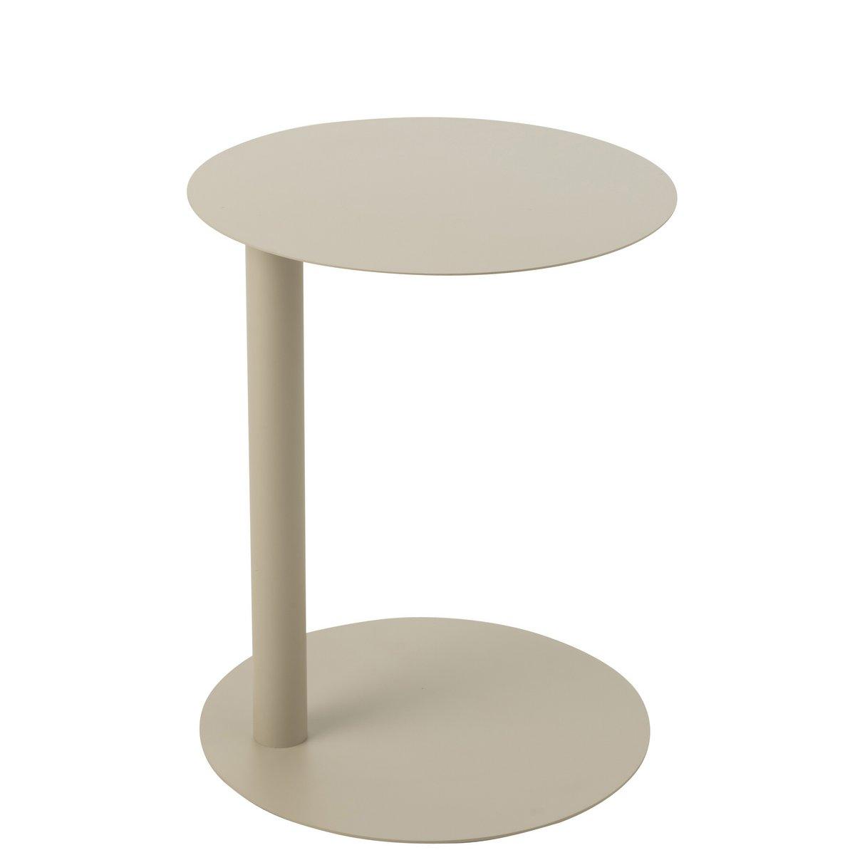 J-Line Beistelltisch Rund Metall Beige