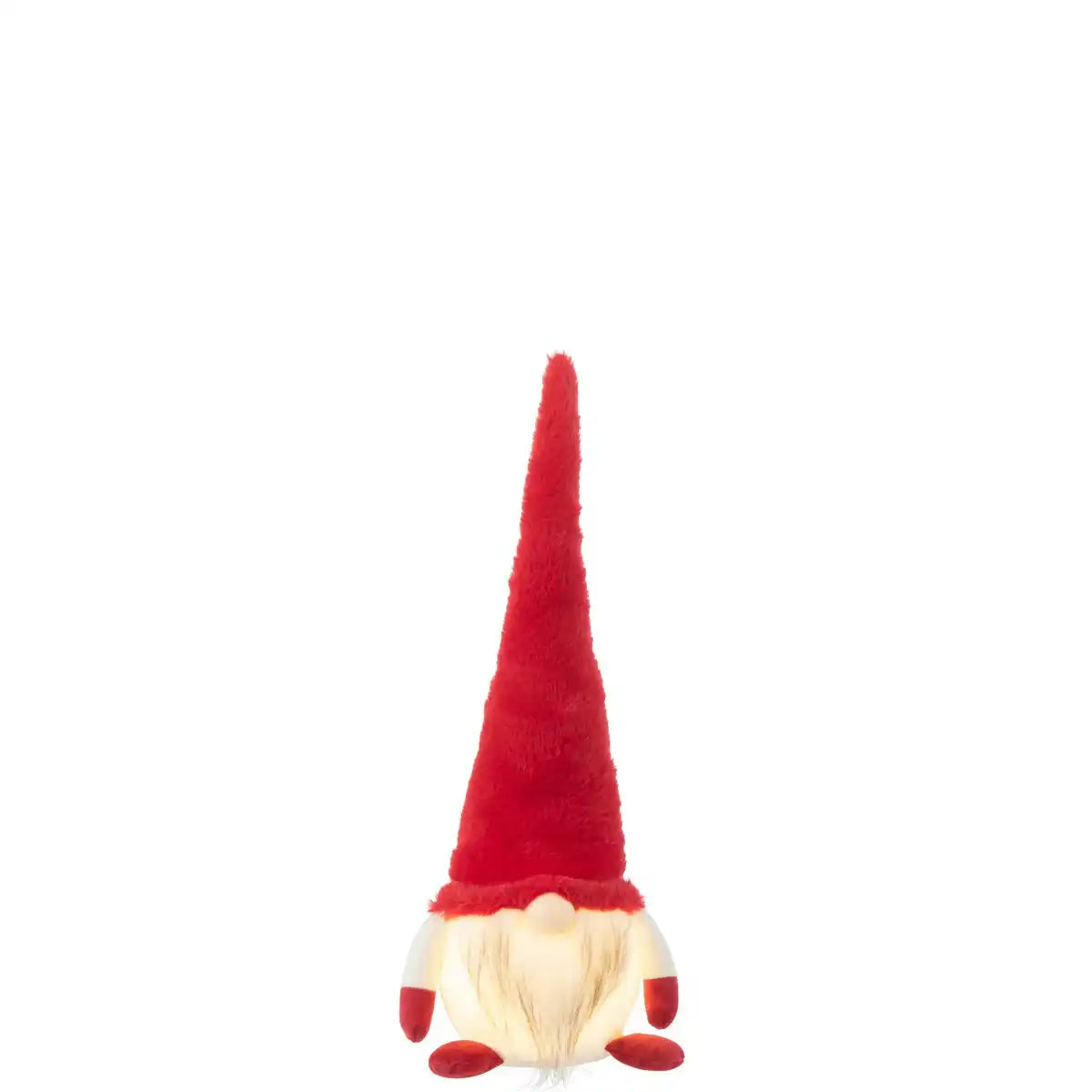 J-Line Gnome+Led Textil Rot/Weiß Groß