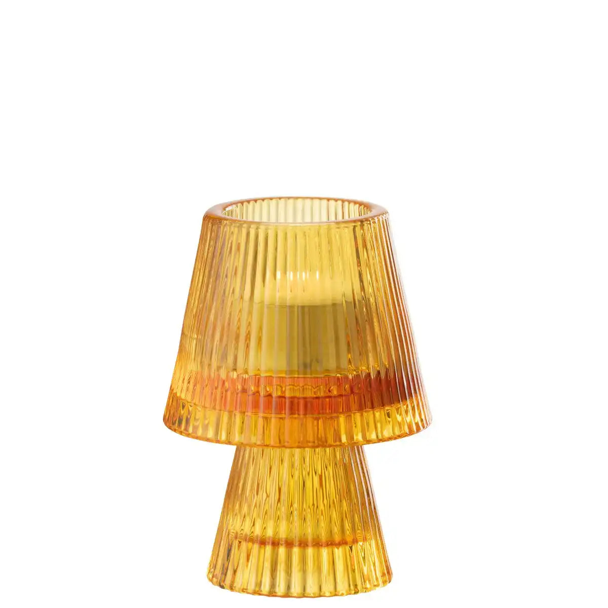 J-Line Teelichthalter Hutglas Orange