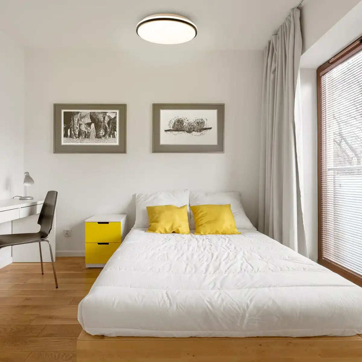 LED Deckenleuchte "Irvine", Deckenlampe aus Metall und Kunststoff, weiß, mit fest verbauten LEDs, für Esszimmer, Wohnzimmer, Diele oder Büro, Ø30,5 cm