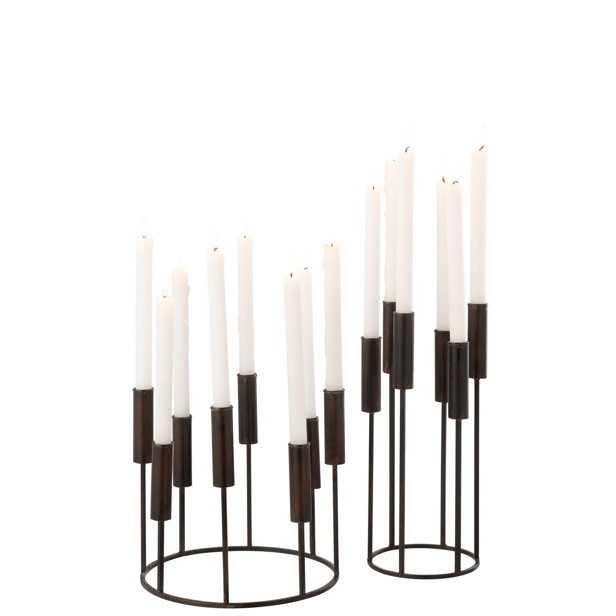J-Line Set mit 2 Kerzenhaltern Pierre Iron Black