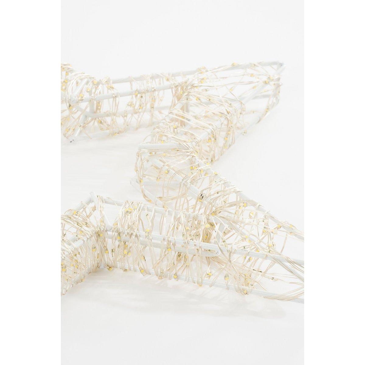 Sternaufhängung mit warmweißer LED-Beleuchtung – Ø36 cm – Metall – Weiß