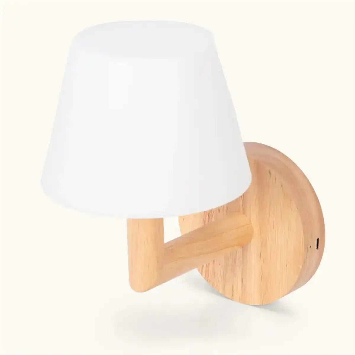 Ted Hellbraun Holz wiederaufladbare Wandlampe | Schnurlos und dimmbare Beleuchtung