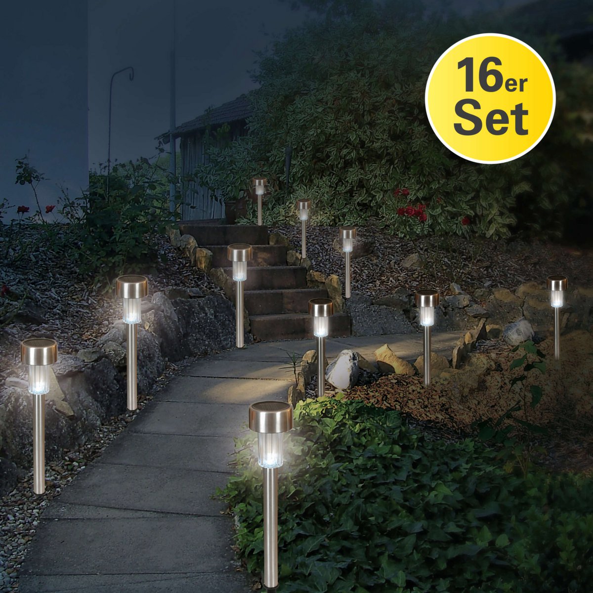 16er-set LED-Solar-erdspiß