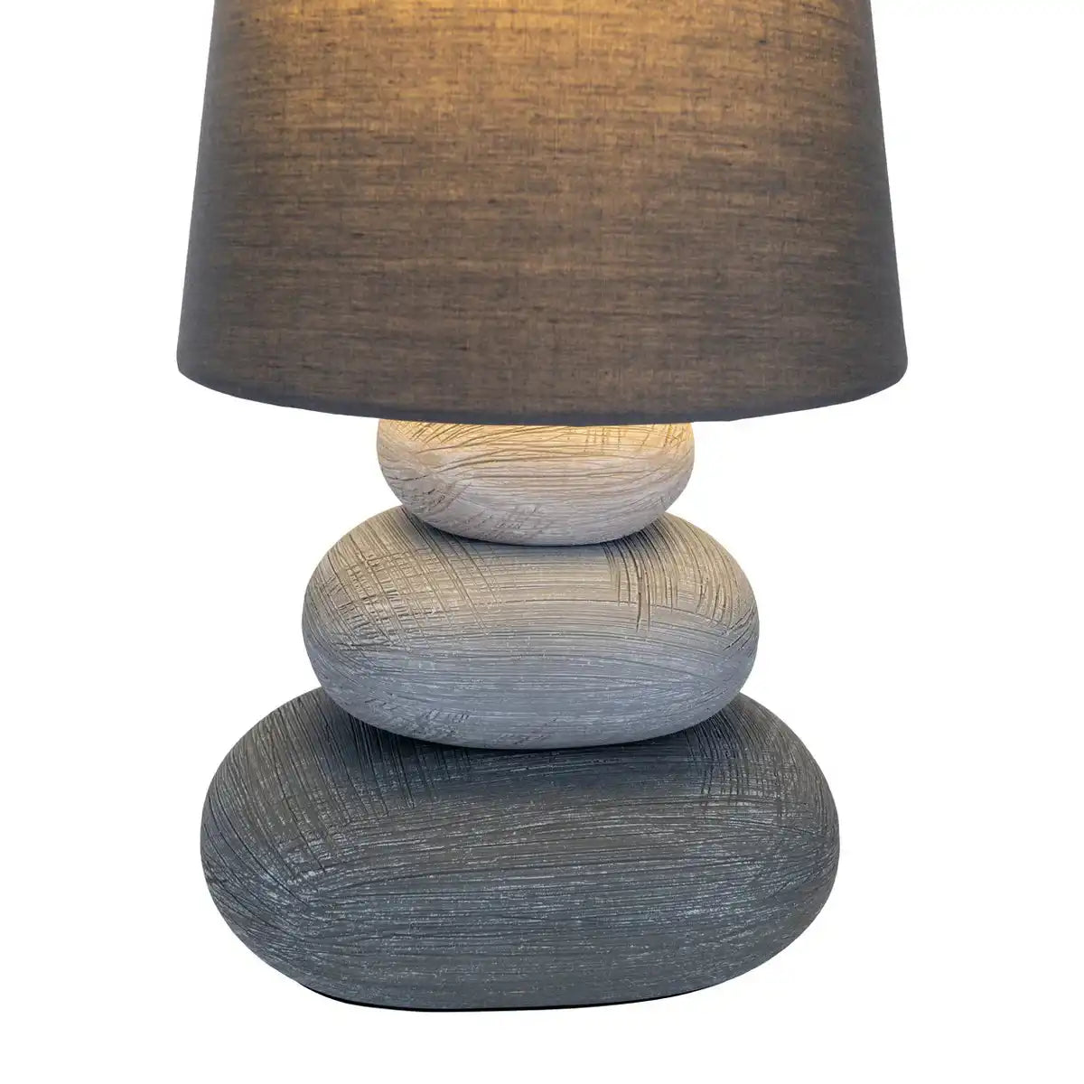 Keramik Tischleuchte "STONEY", Tischlampe aus Keramik in Grau, mit E14-Fassung, Tischlampe für Esszimmer, Wohnzimmer, Diele oder Büro, oder als Nachttischlampe, 31 cm hoch