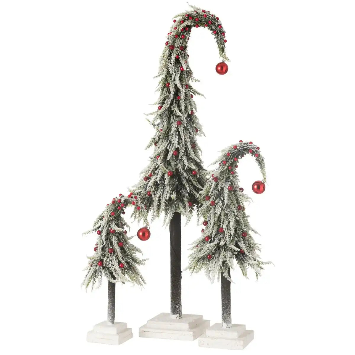 J-Line Weihnachtsbaumhut + LED Kunststoff Schnee Grün/Rot Groß