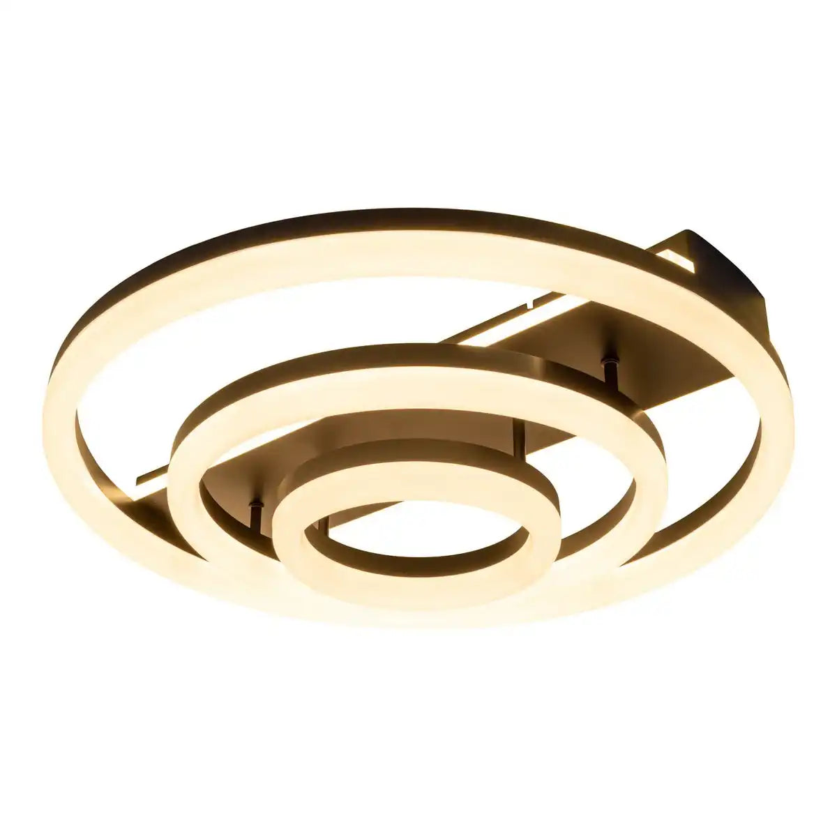 LED-CCT-Deckenleuchte "CIRCULO" aus schwarzem Metall und sandfarbenem Kunststoff Ø 60 cm