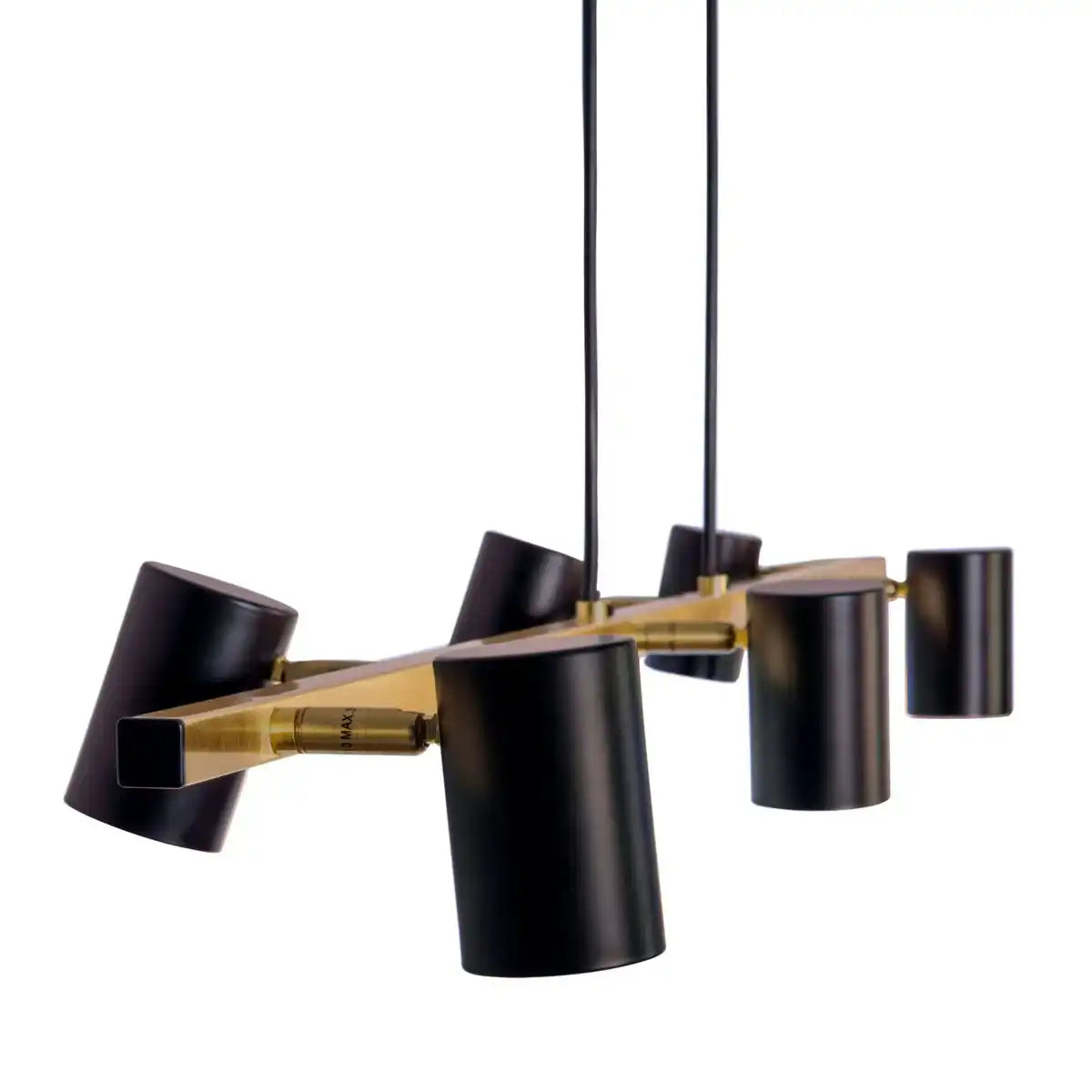 6er Pendelleuchte "FRIDA" in Metall schwarz / Gold, Hängeleuchte, GU10, Pendellampe für Esszimmer, Wohnzimmer, Diele oder Büro, 115 cm lang