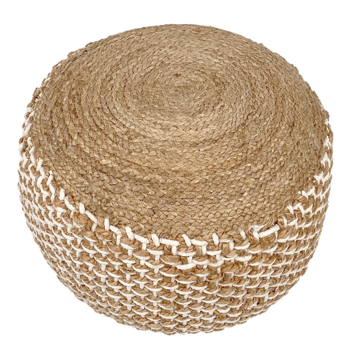 Sitzpouf Jute Sitzhocker rund 50x50 cm Sitzpouf Bodenkissen