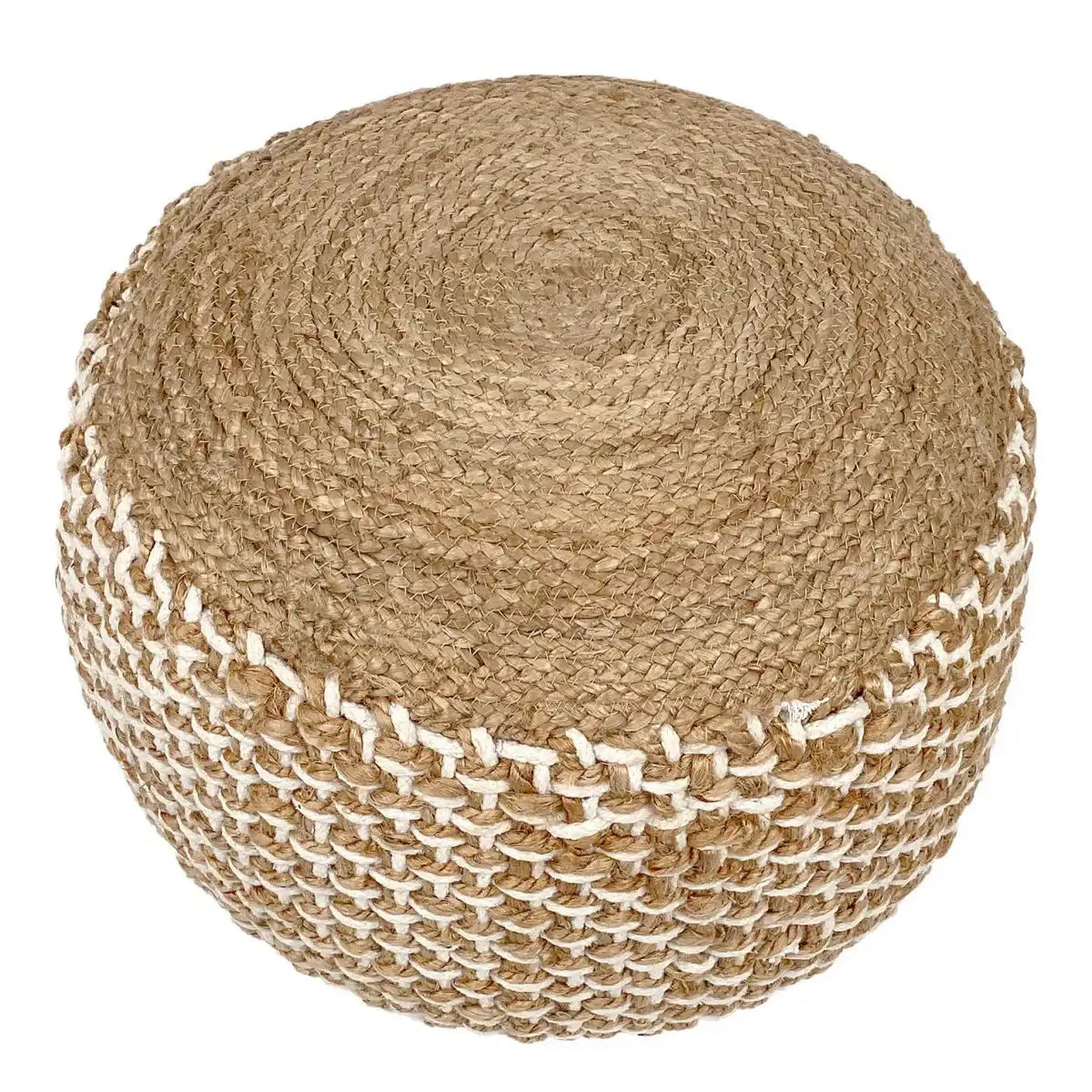 Sitzpouf Jute Sitzhocker rund 50x50 cm Sitzpouf Bodenkissen