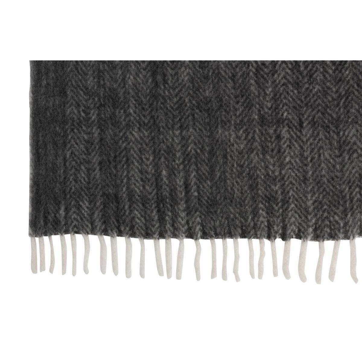 J-Line Plaid – Polyester – schwarz/weiß – 190 x 136 cm