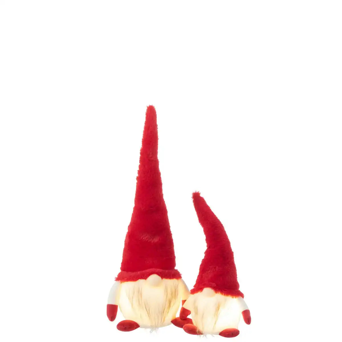 J-Line Gnome+Led Textil Rot/Weiß Groß