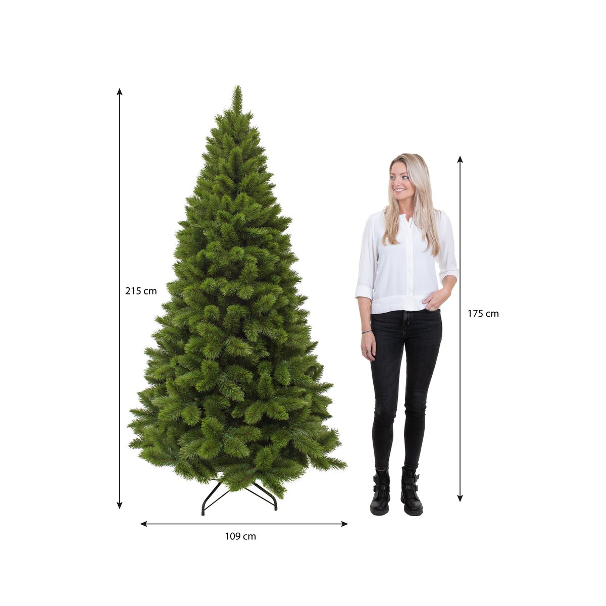 Künstlicher Weihnachtsbaum Slim – H215 x Ø109 cm – Grün