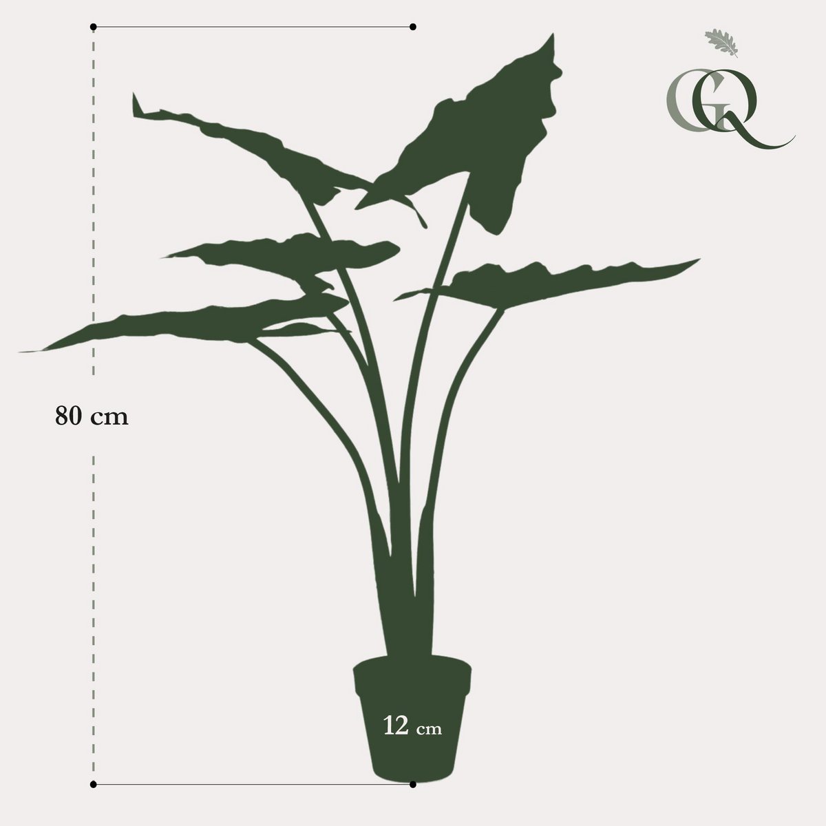 Kunstpflanze - Alocasia Frydek - Elefantenohr - 80 cm