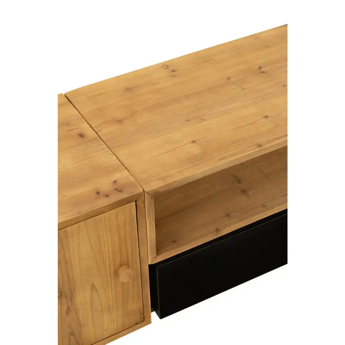 J-Line TV-Schrank Tina – Holz/Eisen – Schwarz/Natur
