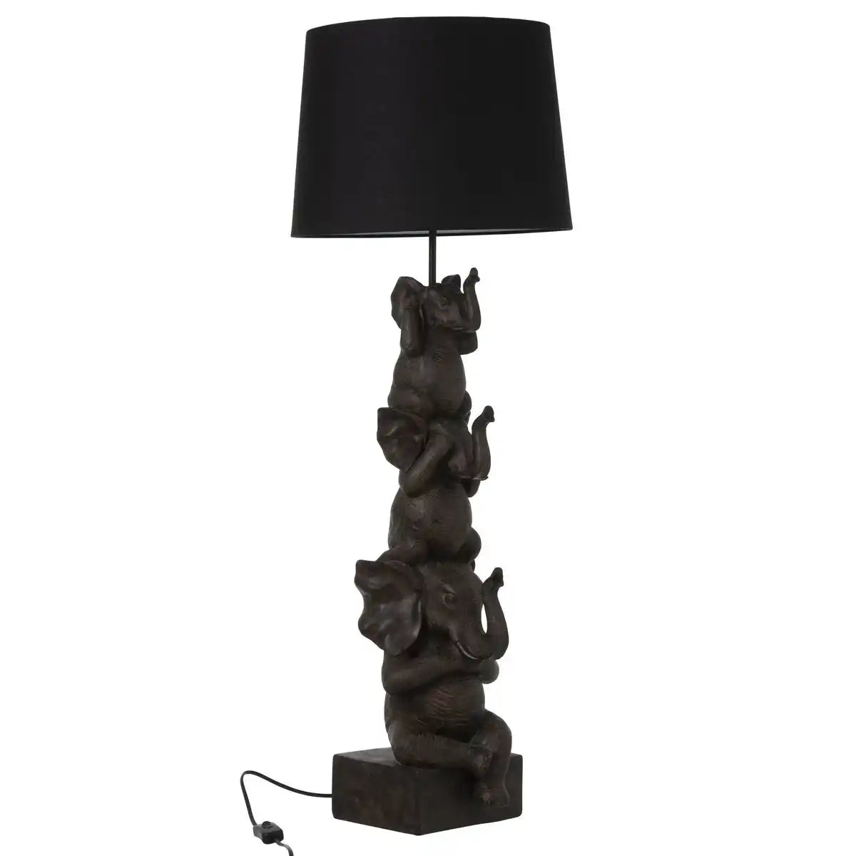 J-Line Lampe 3 Elefanten – Polyresin – braun