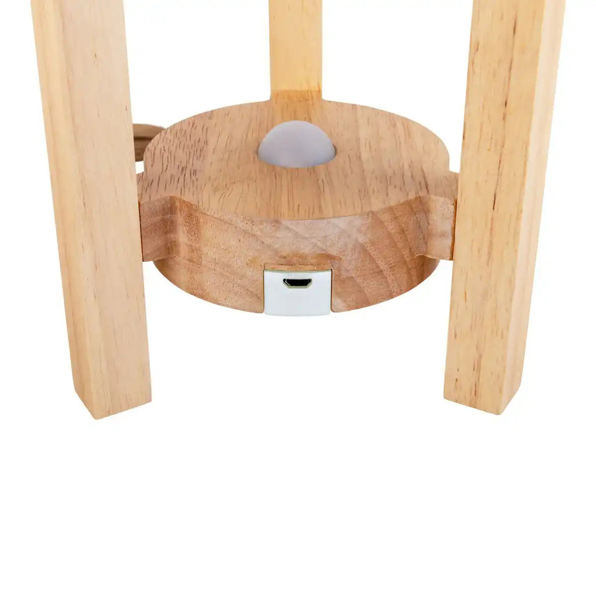 Akkutischleuchte "MADITA" 19 cm hoch, in Weiß/Natur, mit integrierter LED, dimmbar mit Berührungssensor