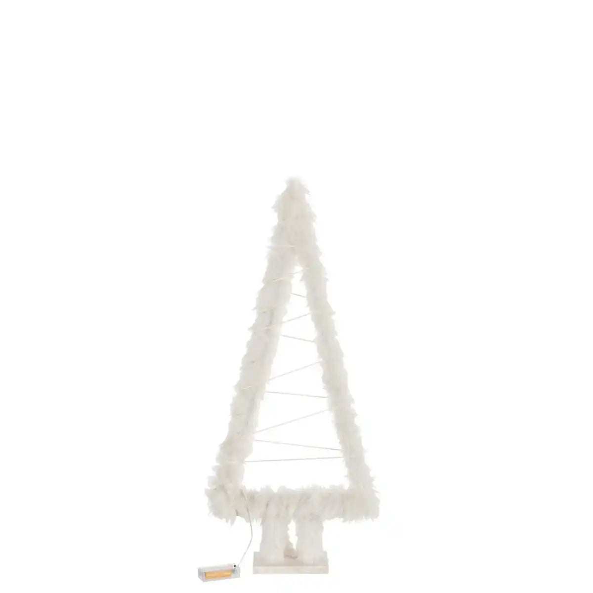 J-Line Weihnachtsbaum - Kunstfell - Weiß - LED
