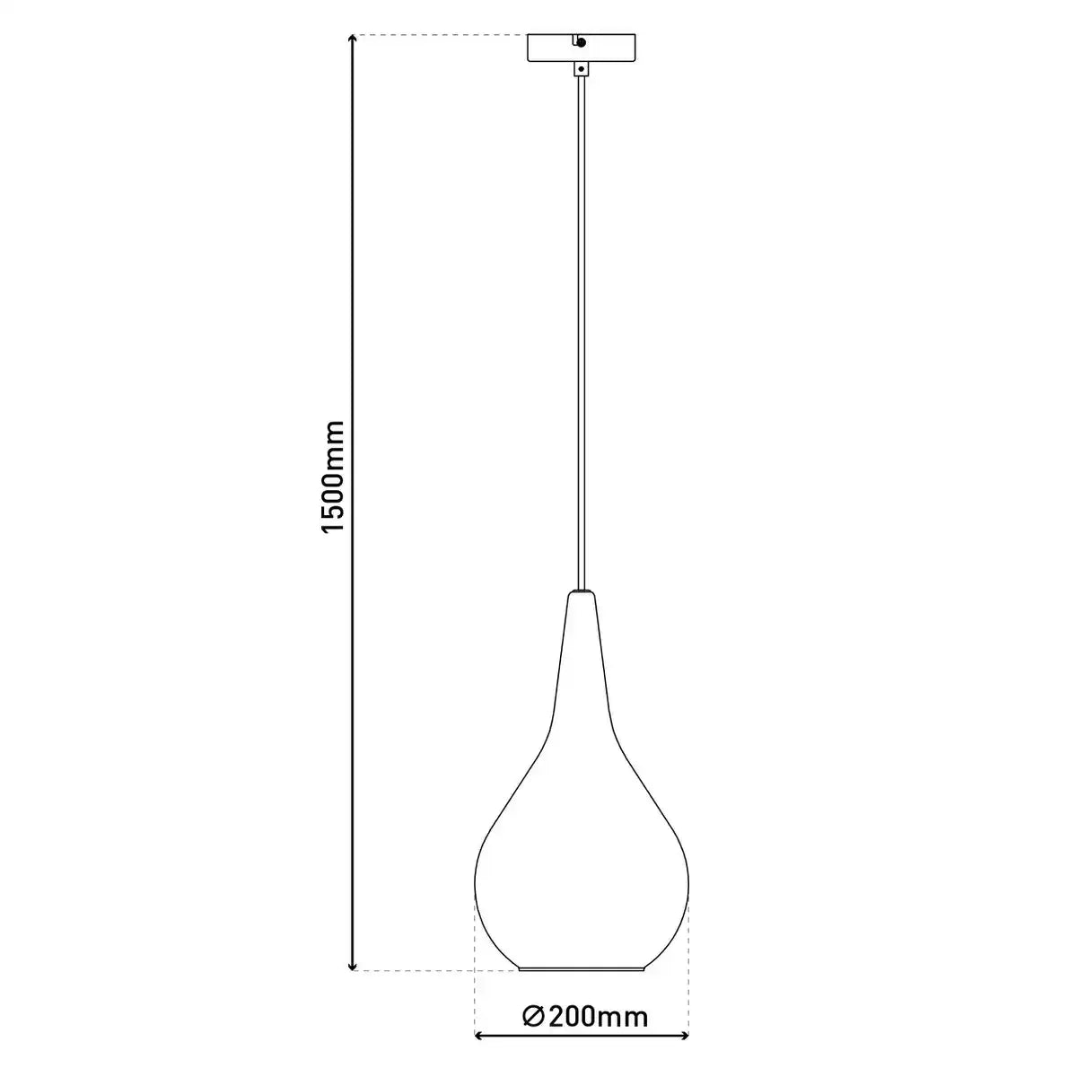 Pendelleuchte "Gota", Retro Klassiker Pendellampe aus schwarzem Rauchglas Ø 20 cm, mit E27-Fassungen, 150 hoch, ideal für Esszimmer, Wohnzimmer und Küche.