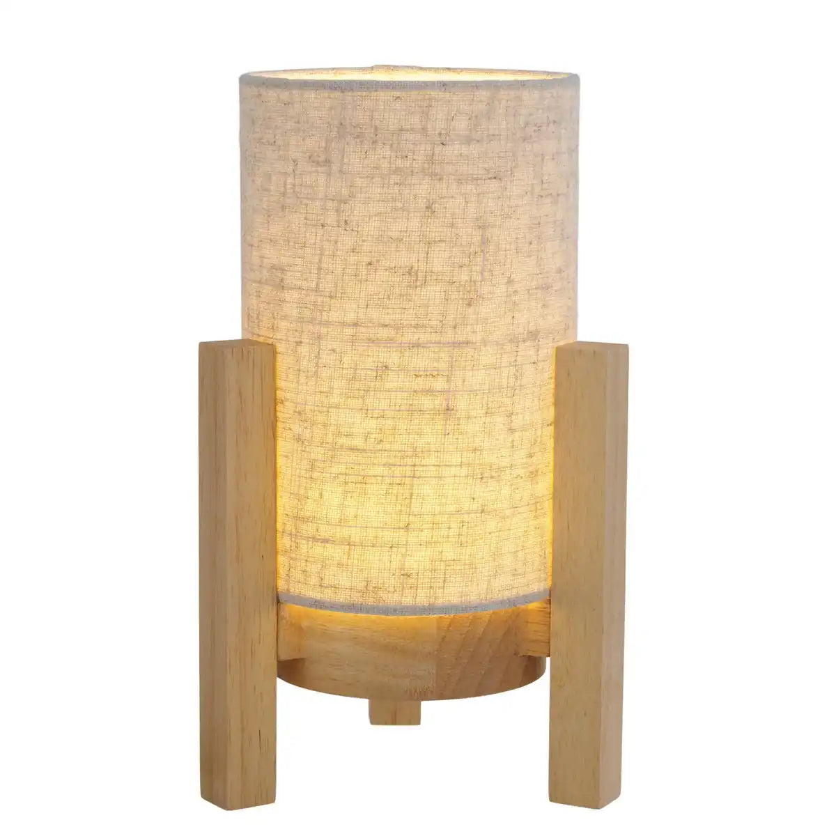 Akkutischleuchte "MADITA" 25 cm hoch, in Weiß/Natur, mit integrierter LED, dimmbar mit Berührungssensor