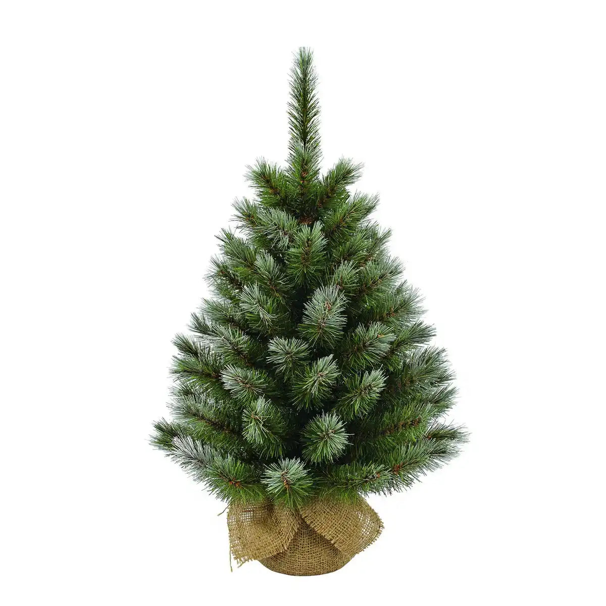Künstlicher Weihnachtsbaum Pittsburgh aus Jute – H90 x Ø56 cm – Grün gefrostet