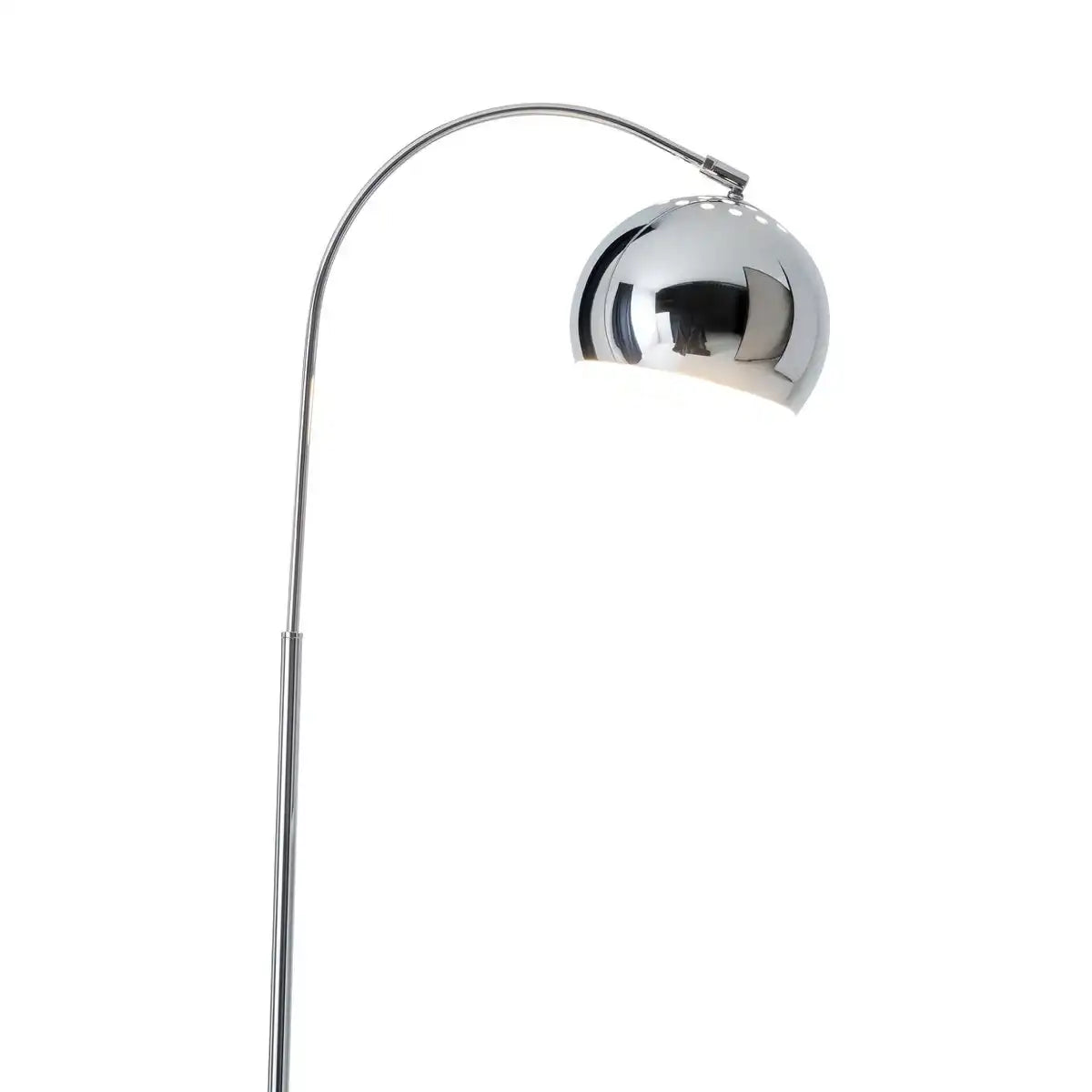 Stehleuchte "STYLE", Retro Klassiker Stehlampe mit Bogen aus chromfarbenem Metall mit, E27-Fassung, 146 cm hoch, ideal für Esszimmer, Wohnzimmer und Büro.