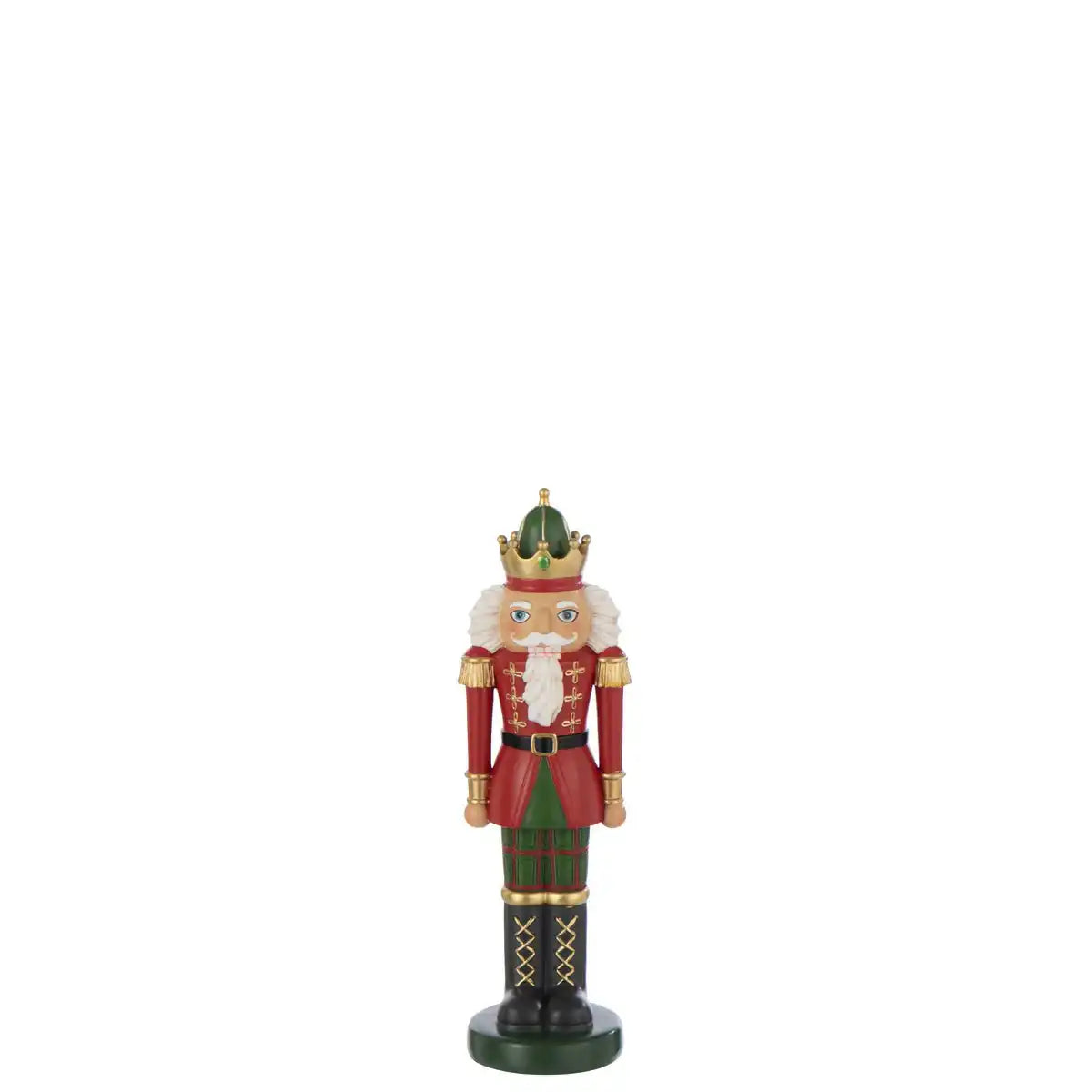 J-Line Nussknacker zu Fuß Polyresin Weihnachten Rot/dunkelgrün klein klein