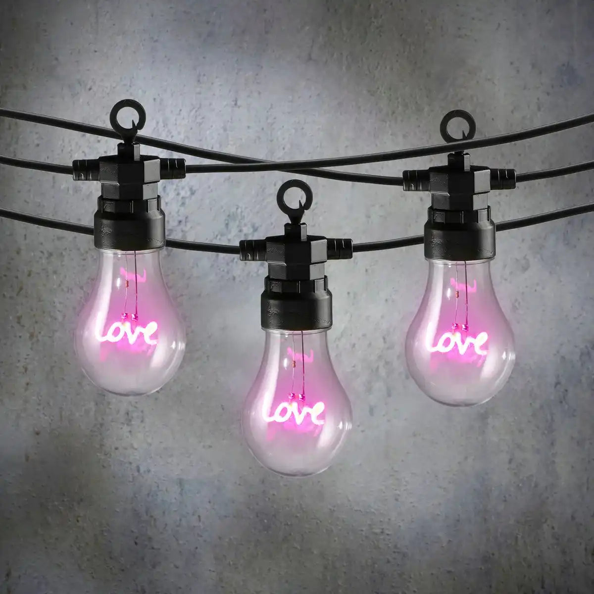 Liebe LED -Lichtkabel draußen - L450 cm - Pink