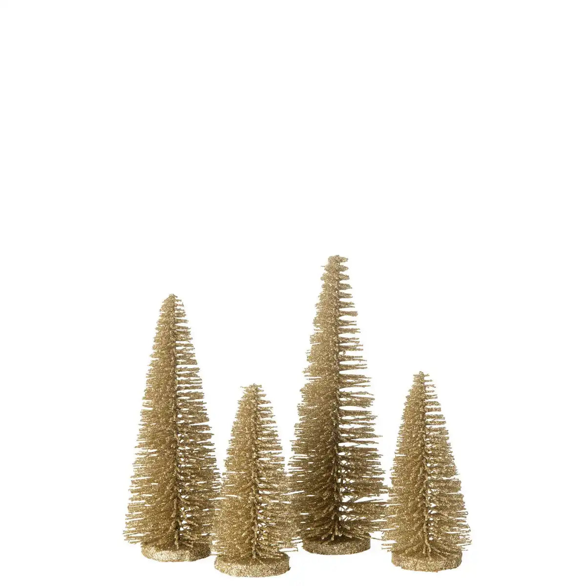 J -Line Dekoration Weihnachtsbaum Glitzer - Plastik - Gold - Box von 4
