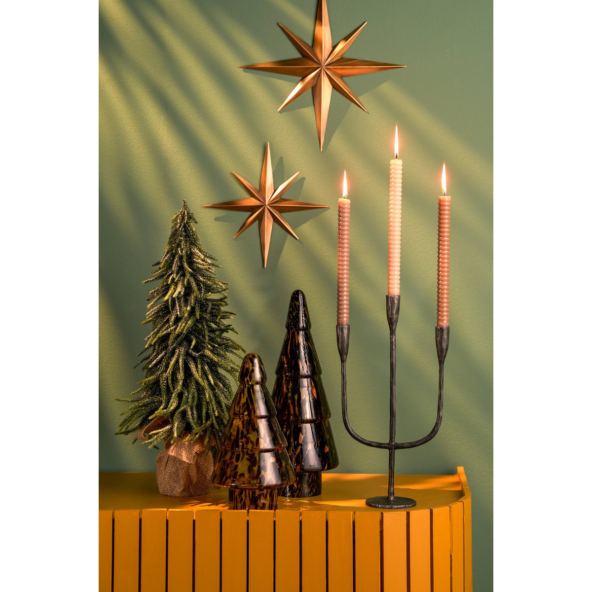 Stretto Kerzenständer – L21 x B10 x H41 cm – Schwarz