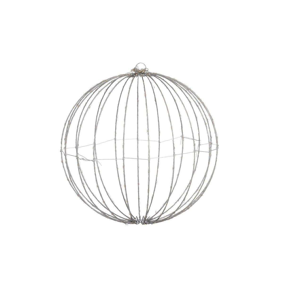 Weihnachtsbeleuchtungskugel mit klassischen weißen LED-Lichtern - Ø40 cm - Silber