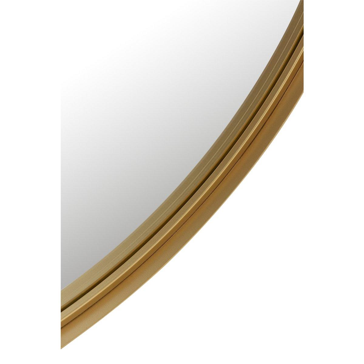 J-Line Spiegel, rund, mit hoher Kante, Metall/Glas, goldfarben, groß