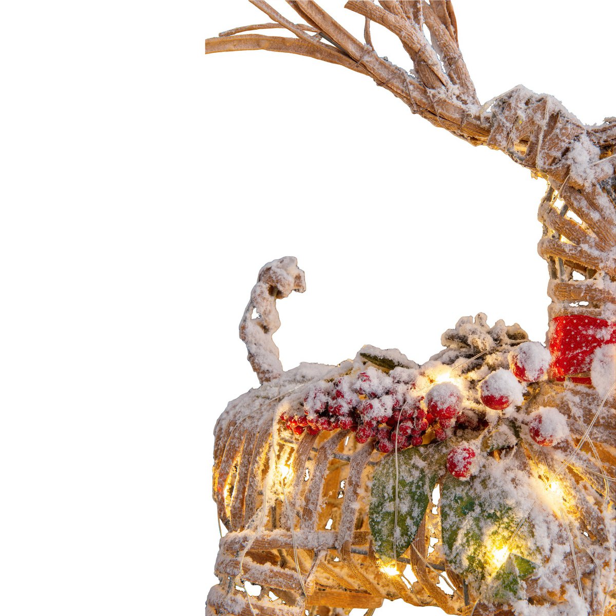 LED-Weihnachtsdeko "RENTIER" aus wetterfestem Kunststoff in natur, mit fest verbauten LEDs